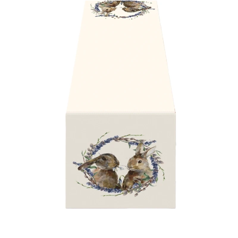 

Springtime Print Table Runner Easter Tablecloth Home Party Gathering Decor