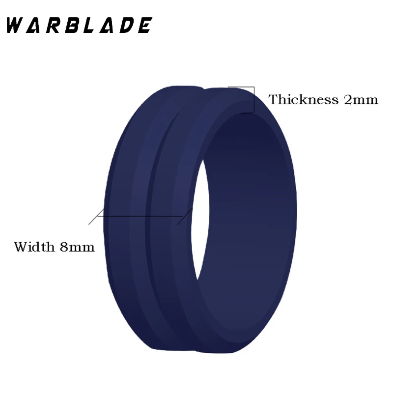 WarBLade 8MM Silicone Rings V-groove Hypoallergenic Flexible Sports Men Wedding Rubber Bands Food Grade FDA Silicone Finger Ring 4