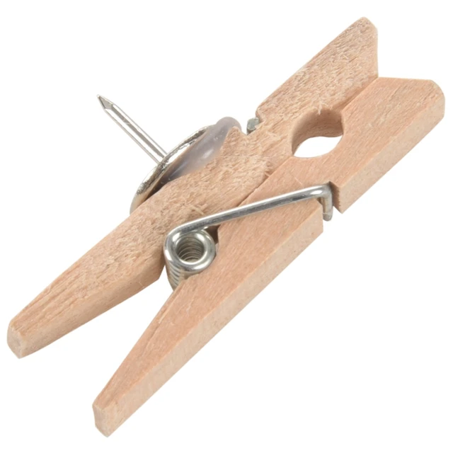 50 Pcs Thumbtack Clip Wooden Clips Push Pins Multipurpose Pushpin