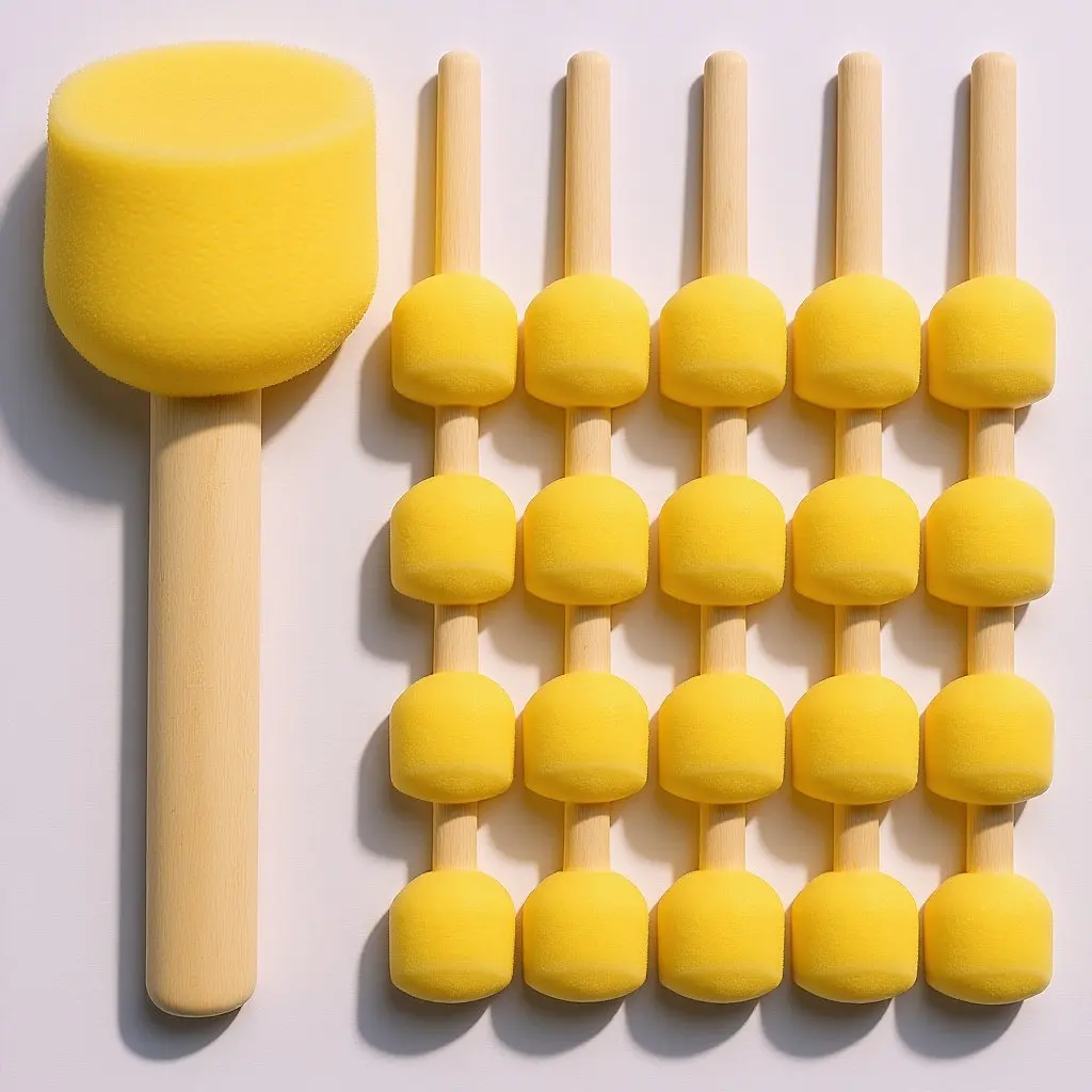 20Pcs 어린이 드로잉 용품 스폰지 페인트 브러쉬 낙서 DIY 공예 프로젝트를위한 경량 안전 프리미엄 소재 학교 예술