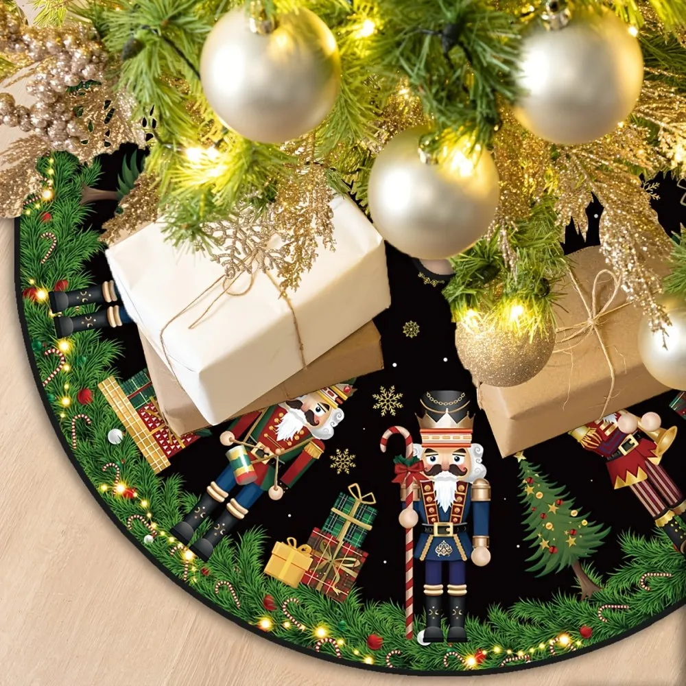 Spódnica choinkowa VIKAMA, świąteczne plisowane dekoracje, akcenty na domowe przyjęcie bożonarodzeniowe, klasyczne dekoracje świąteczne_voghion.com