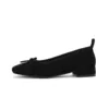 Arden Furtado 2025 Spring Leopard print sheep suede Ballet flats Square toe Sweet bowknot Low heel Single shoe Women's shoes 5