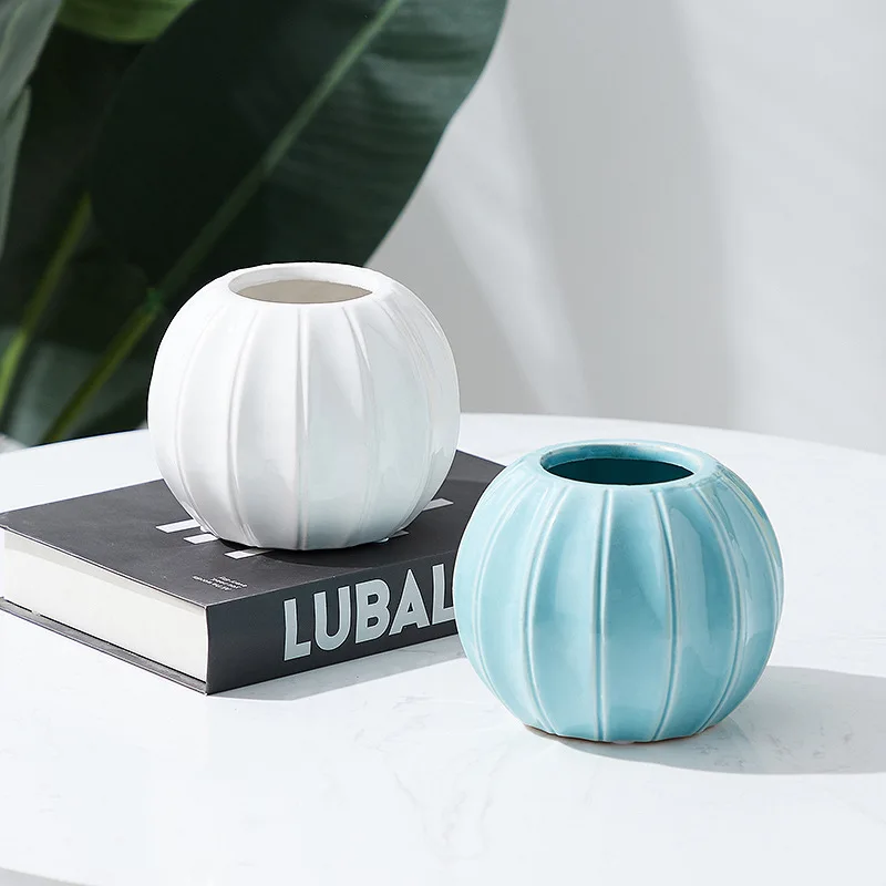Golden Pumpkin Vase Ceramic Vase Decoration Table Decoration Pumpkin Flower Pot living room decoration  ceramic vase nordic vase 2