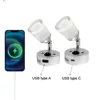 12V - 24V RV Lamp with USB Type C Charging Port Type A USB 360°Swivel Light for Bedside Reading lamp of Truck Trailer Ship 1