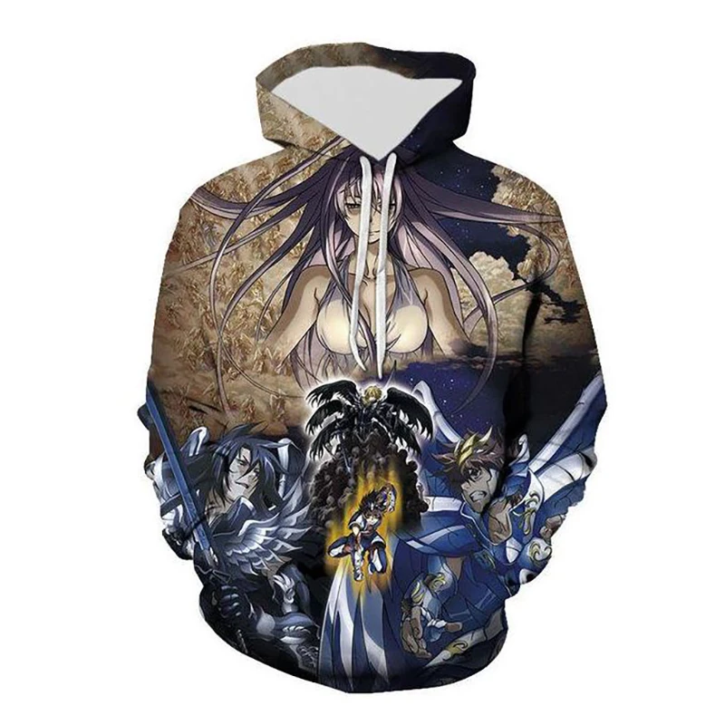 thumbnail image 1 of Sudadera con capucha con estampado 3D de Saint Seiya para hombre y mujer, suéter para niño, sudadera con capucha informal de moda para otoño e invierno, 1 of 5