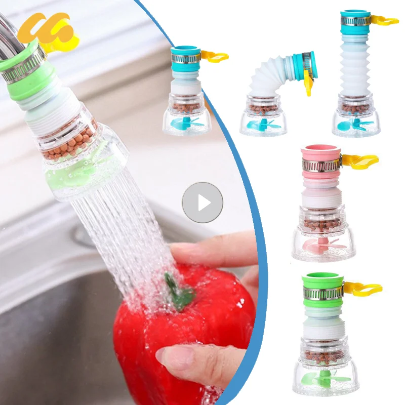 

Faucet Anti-splash Head Kitchen Water Purification Filter 360 Adjustable Retractable Extender Rotating Water-saving Shower Head
