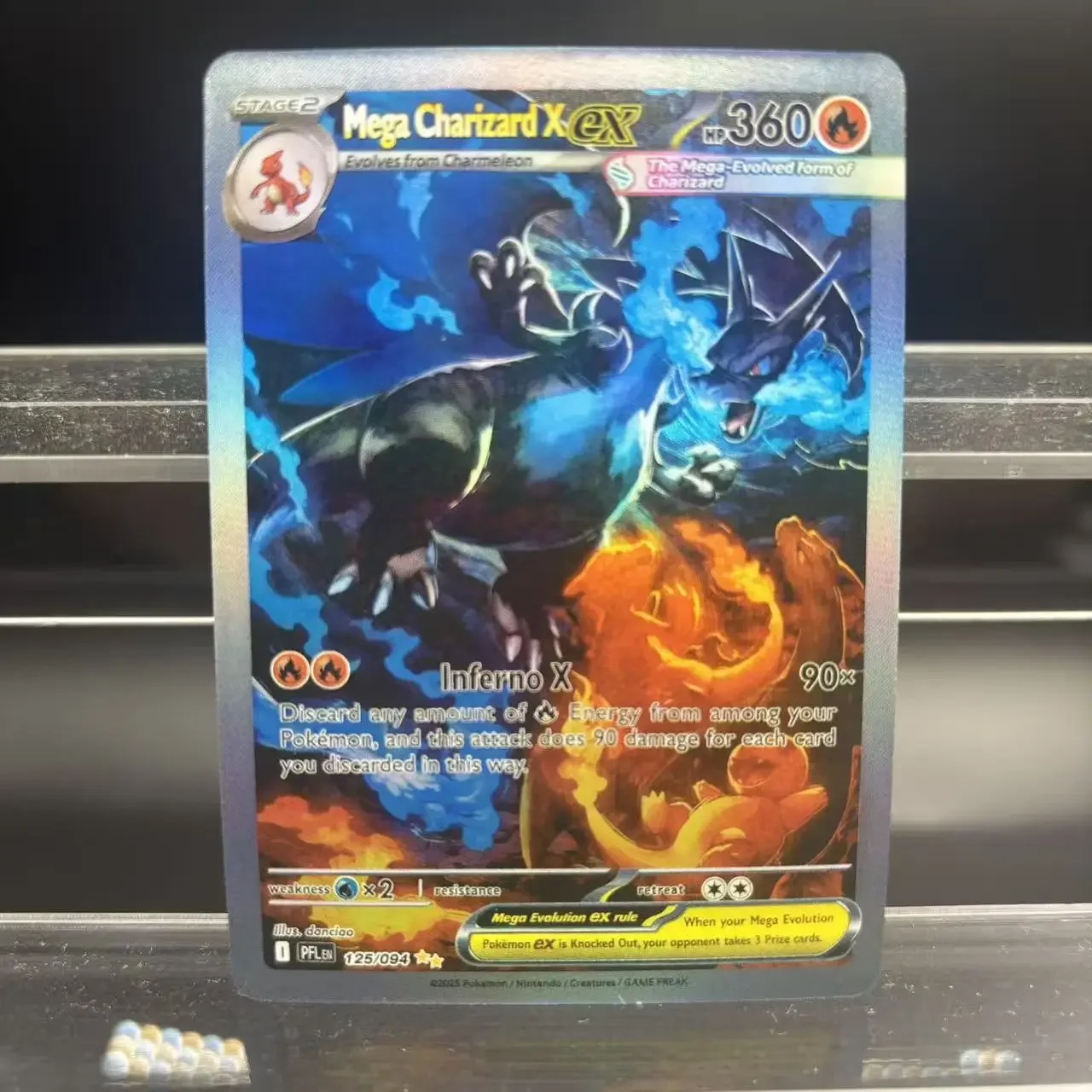 PTCG Collection DIY Cards Mega Charizard X ex Charizard GX EN Self Made Single Card Classic Game Anime Card Gift Toy