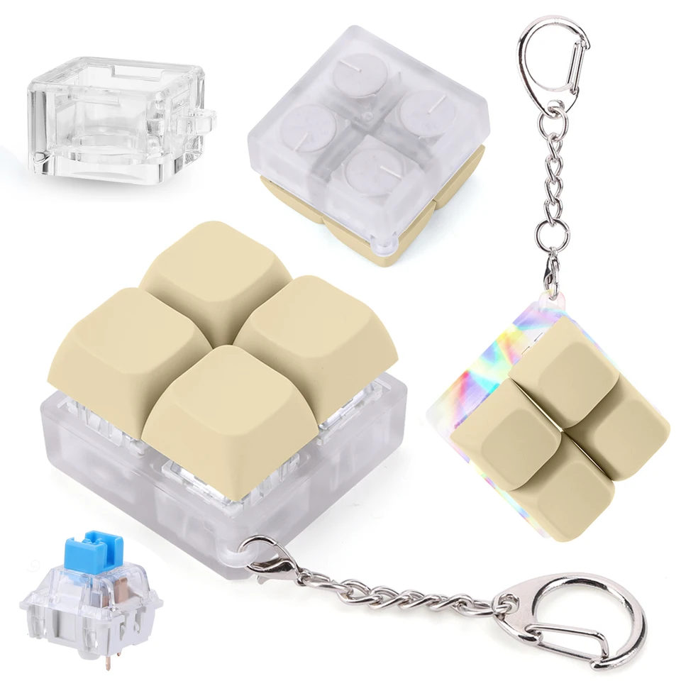 LED Keyboard Fidget Keychain Stress Relief Toy