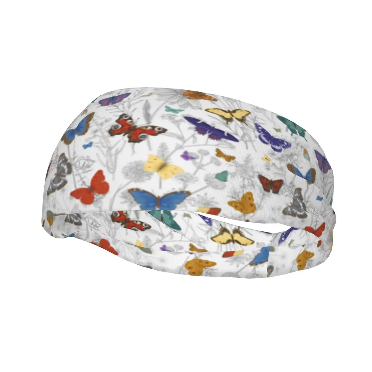 

Butterflies And Wild Flowers Sweatbands Stretch Outdoor Sport Sweat Headbands for Men Hair Bandage Gym Fitness Sweat Wash Bands