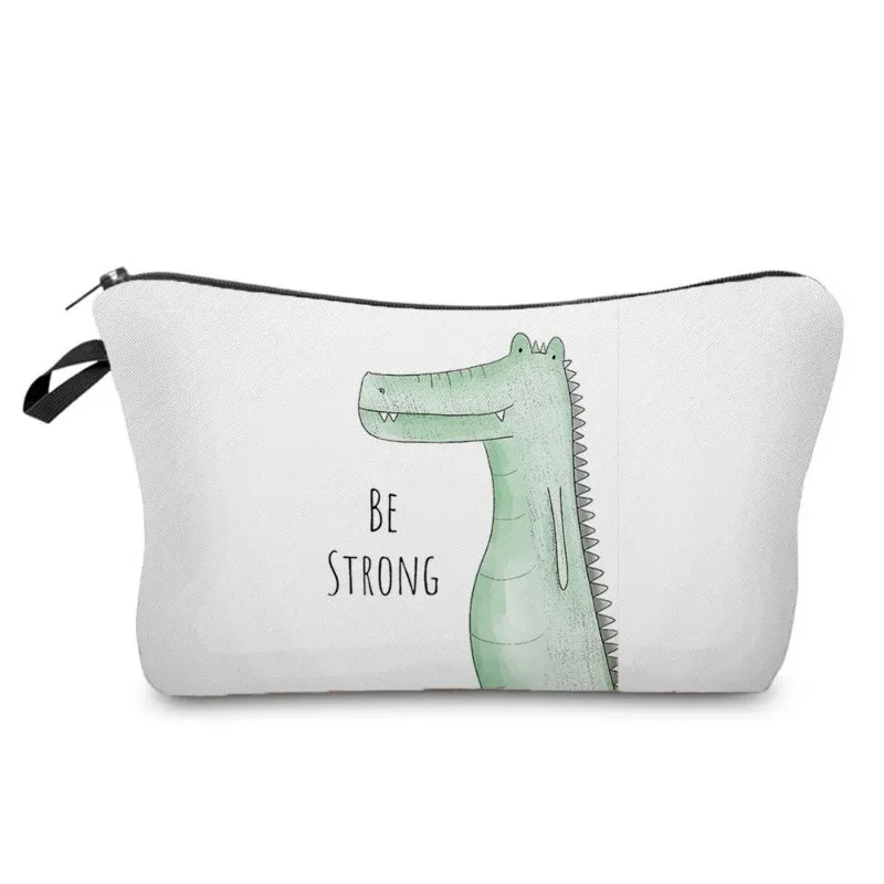 Toy Storage Children Best Gift Cosmetic Bag Lovely Watercolor Animal Print Cartoon Dinosaur Bear Makeup Bags Women Customizable 5