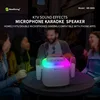 New RGB Colored Lights Karaoke Device Wireless Portable Bluetooth Speaker with Wireless Microphone Ideal for Home Party Children 4