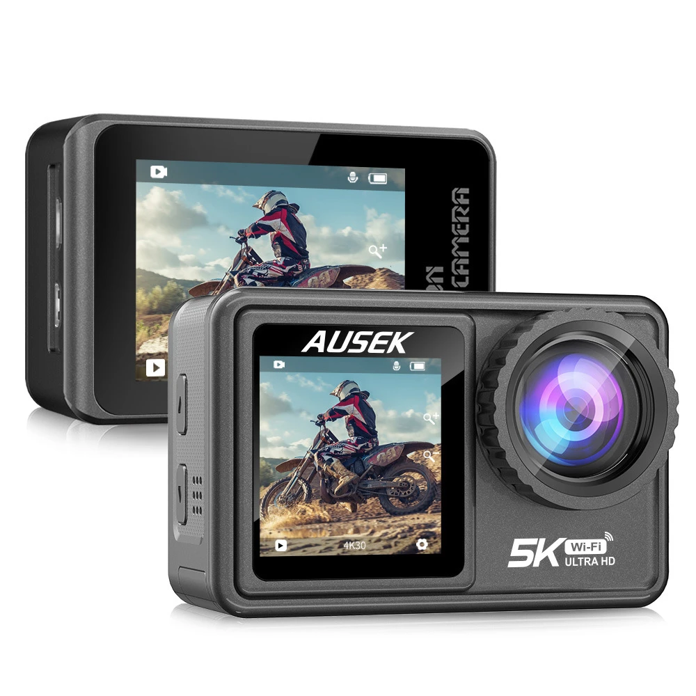 Action Camera 5K 60FPS EIS Video with Optional Filter Lens 48MP Zoom