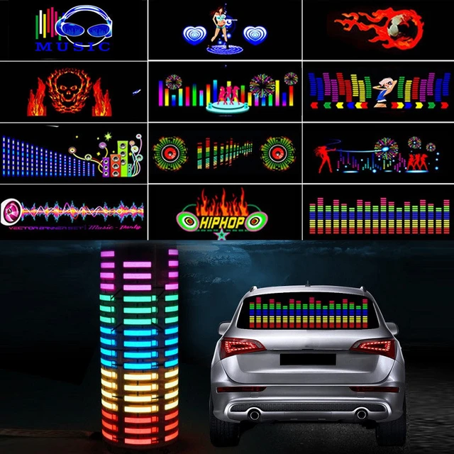 90Cm*25Cm Car Music Rhythm Lamp Car Sticker Sound Rhythm Activated