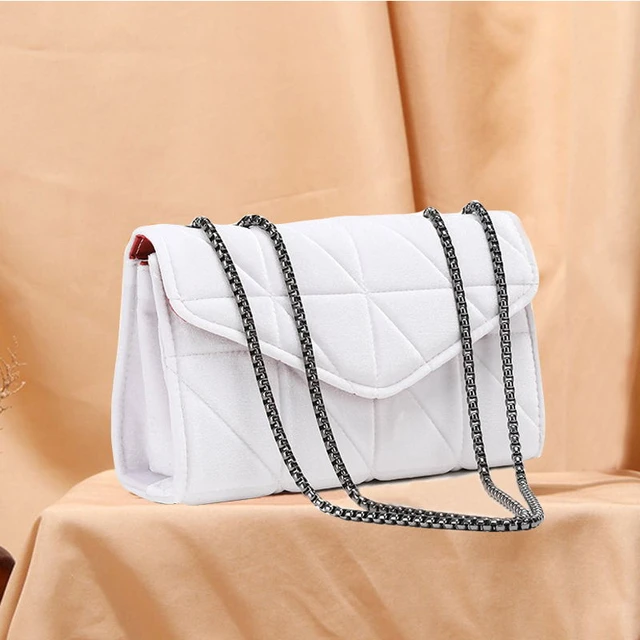 Small Velvet Bags For Women Rhombus Big Chain Bag Luxury Designer Handbag  Korean Shoulder Cross Bag Velour Messenger Bag Satchel - AliExpress