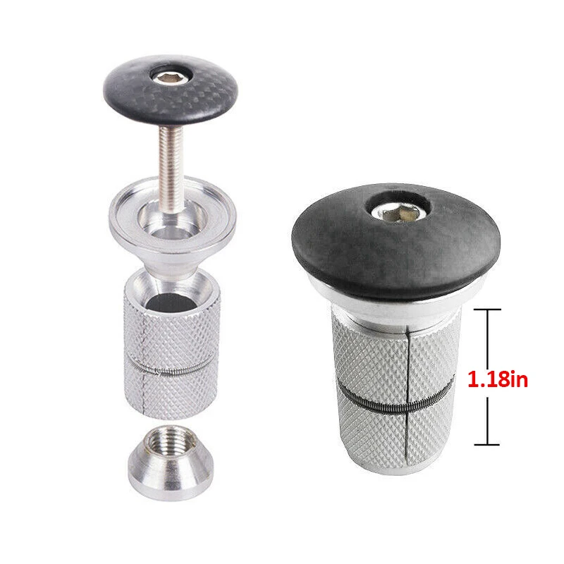 Bicycle Headset Bicycle Headset Expander Top Cap Carbon Fiber Stem Top Cap Aluminum Alloy Headset Expander Cover Bike Accessories