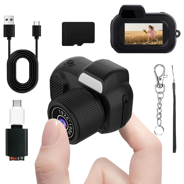 Mini Y3000 Keychain Camera 8MP Photo Tiny Digital Body Cameras Thumb Cam DV Micro Camcorder Support SD Card With Screen for Kids 1