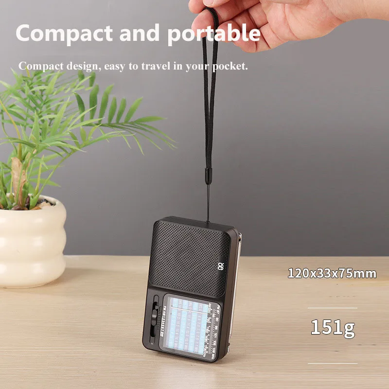 Mini DSP Full Band Radio Portable Pointer FM AM SW Radios Receiver Built-in Magnetic Speaker Rechargeable Support 3.5mm Headset