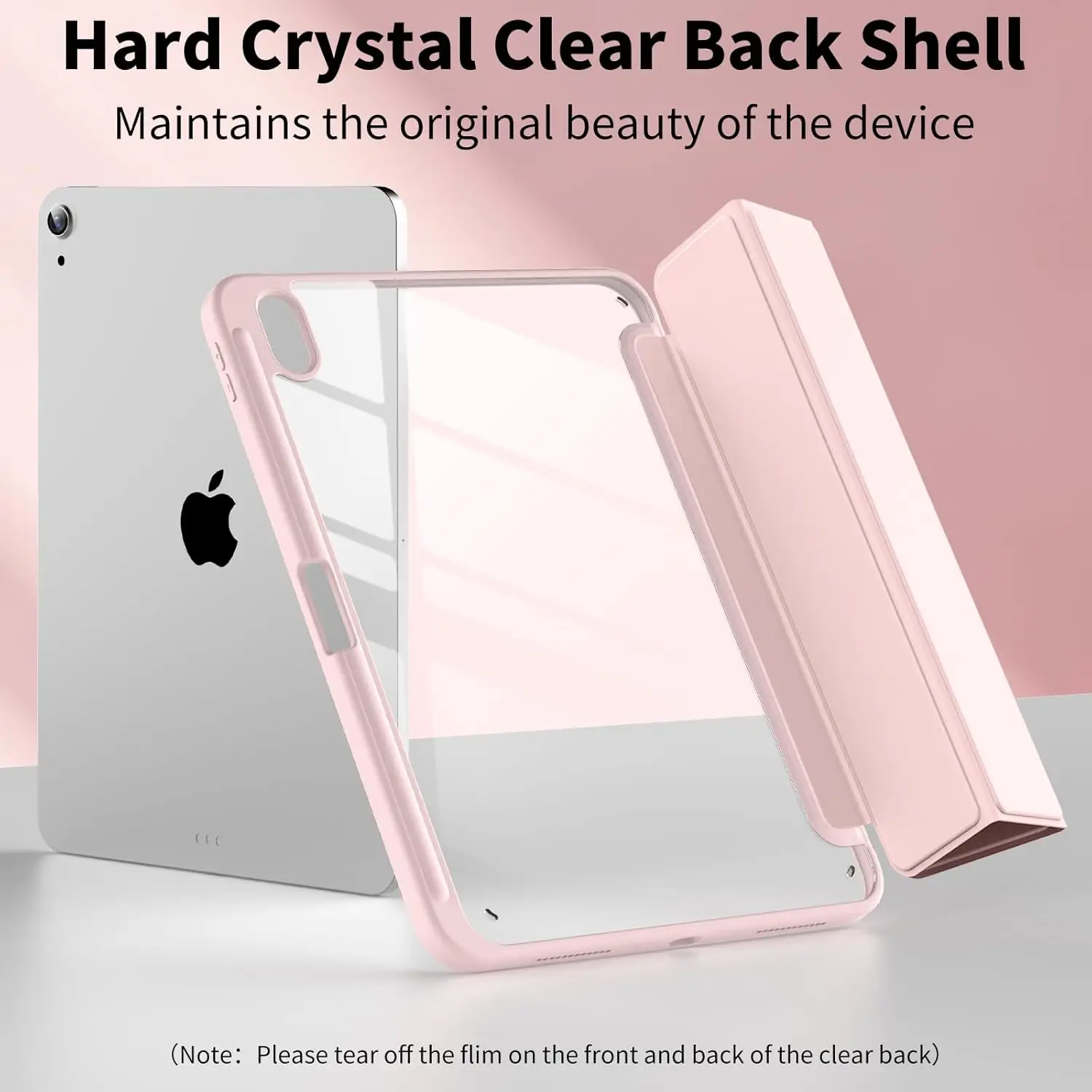 Acrylic Clear Back iPad Case with Tri-Fold Stand & Pencil Holder