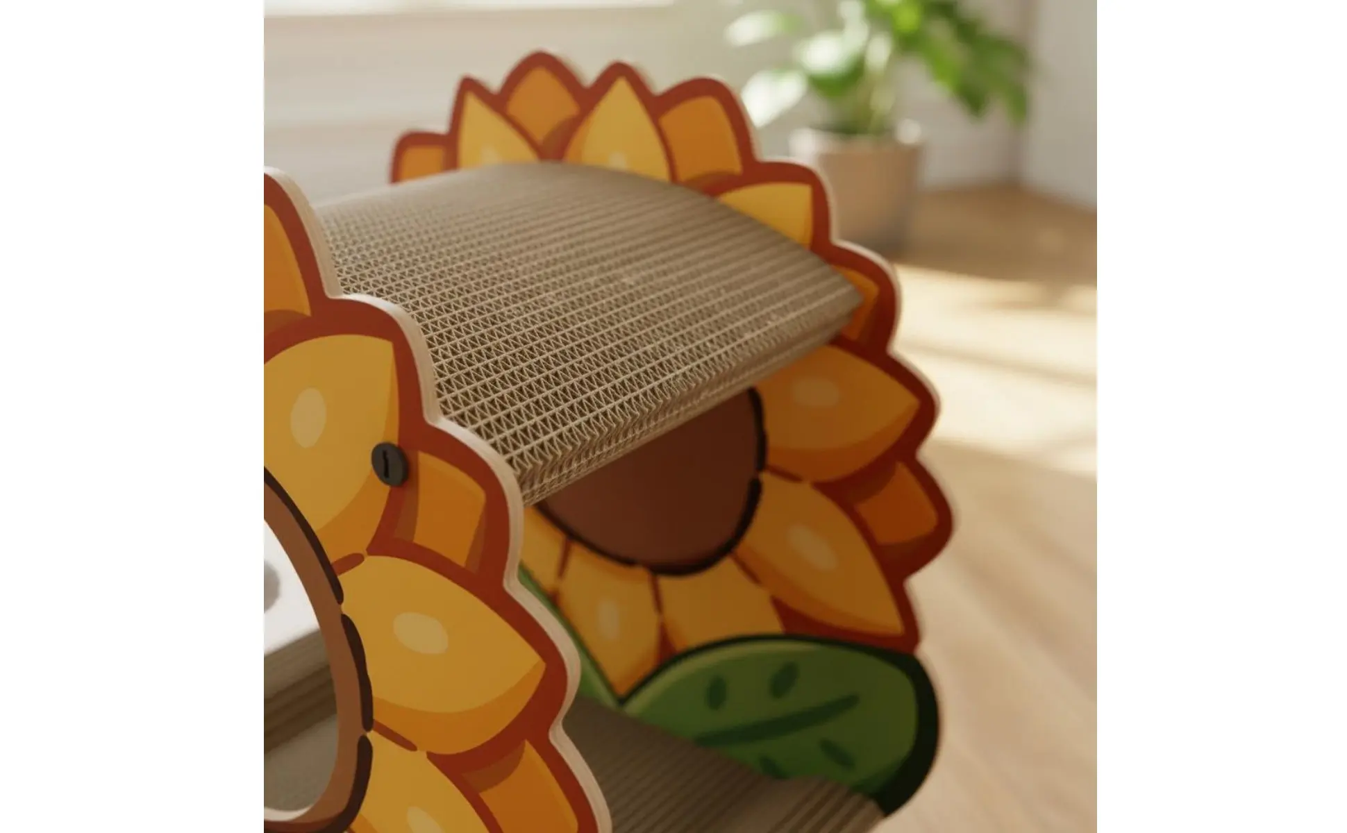 Marigold Cat Scratcher House Protects Furniture 2-Tier Cardboard Cat Lounger Corrugated Scrape Pad Mess Messless Stable