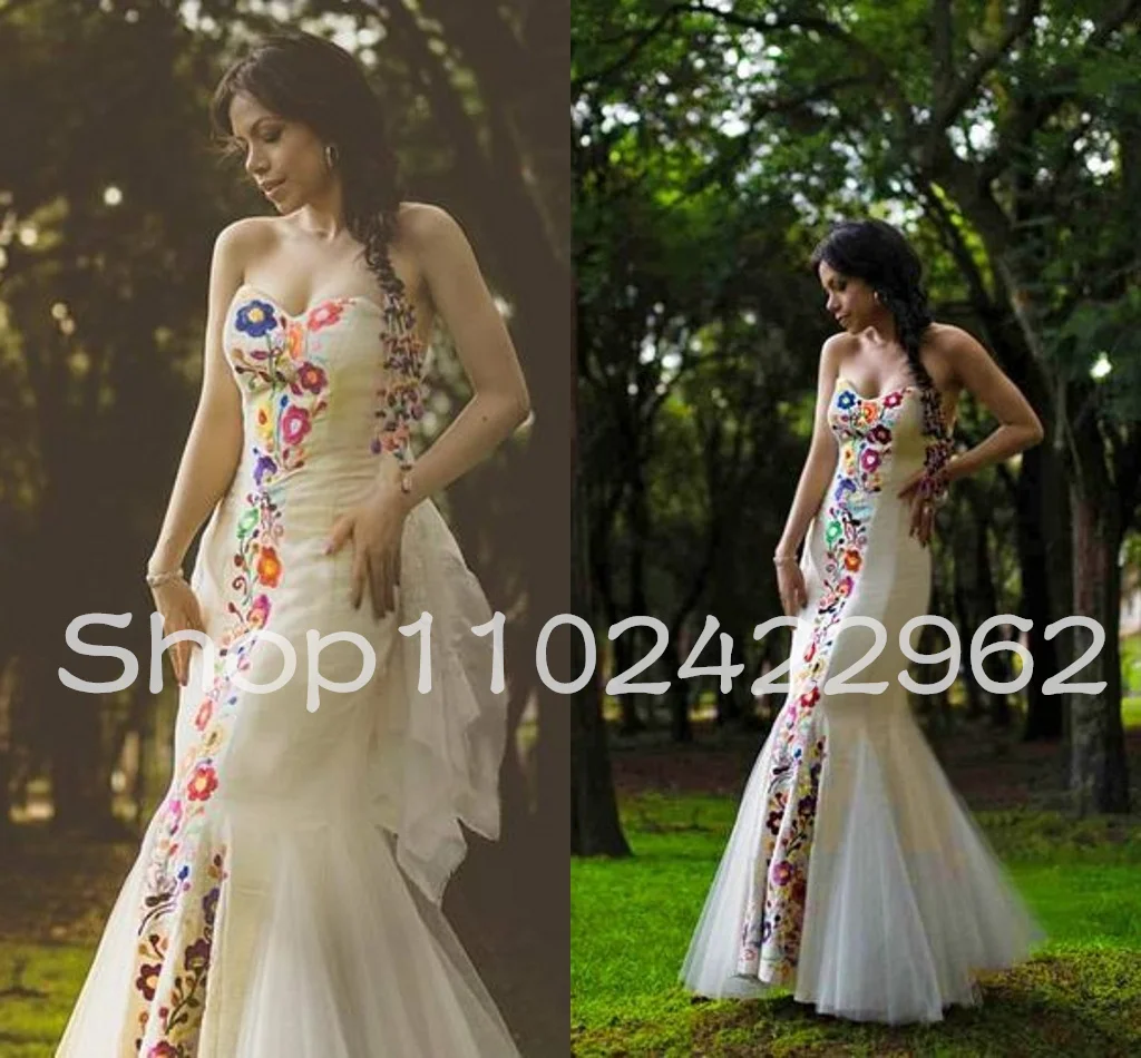 Abiti da sposa ricamati a sirena vintage Sweetheart Abito da sposa  tradizionale Vestido de novia con estilo messicano personalizzato -  AliExpress, image size:1024x950