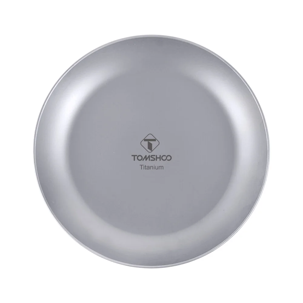 Tomshoo Camping Titanium Plate Outdoor Ultralight Portable Tableware Cookware Dishes Safe Backpacking Dinner Plate for Picnic