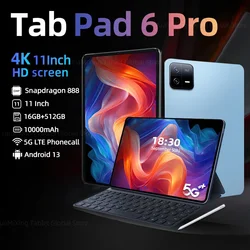 Tableta 4K Pad 6 Pro HD 2024 Original, versión Global, Android 13,0, Snapdragon 888, 10000mAh, 16GB, 512GB, pantalla de 11 pulgadas, 5G, WIFI
