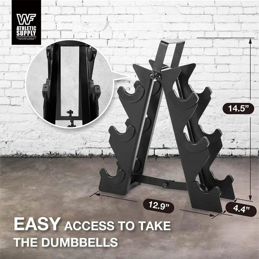 Black Neoprene Dumbbell Set, Non-Slip & Hex Shape, Great for Muscle Toning, Strength Building & Weight Loss; Sizes, Dumbbells On