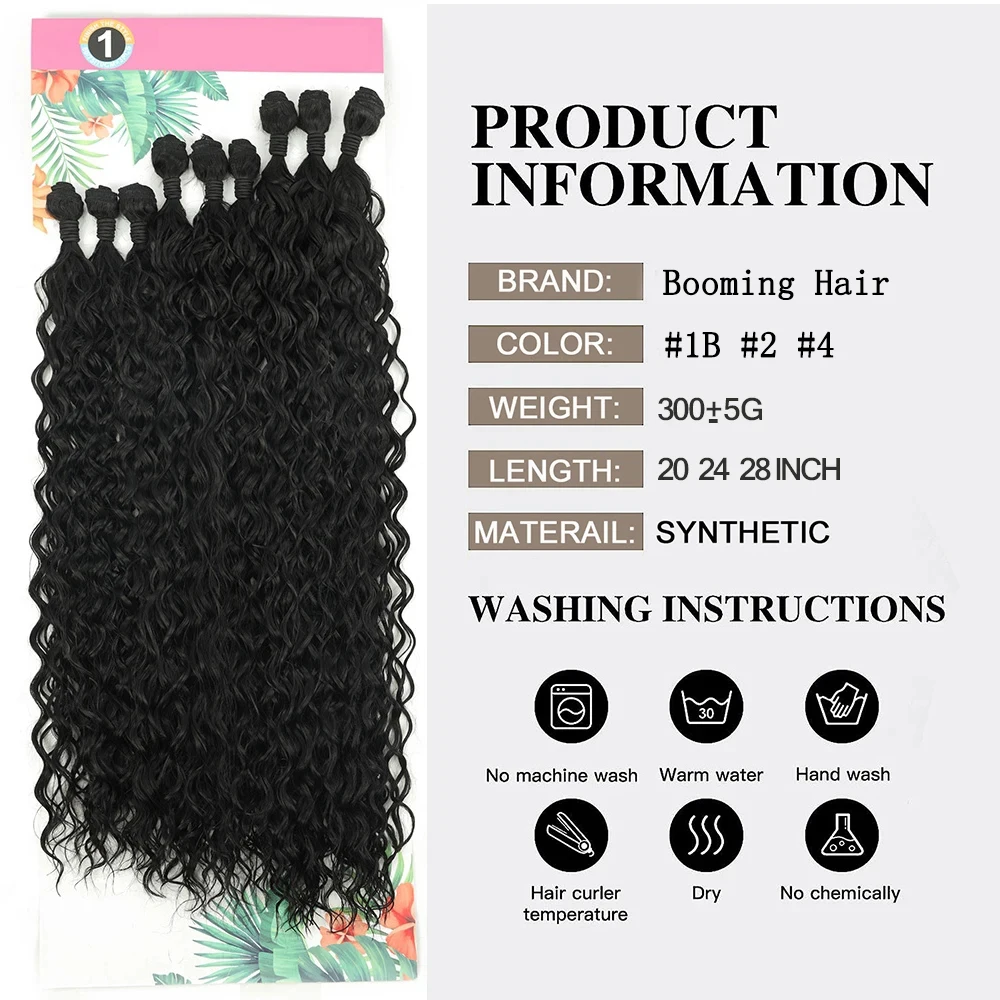Synthetic Hair Bundles Curly Hair Extensions for Women 9PCS/Set Long Weave Heat Resistant Fibers Weaving For Woman