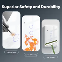 Tuya WiFi Smart Light Switch Glass Touch Control Fireproof No Neutral Wire Required Remote Control Work With Alexa Google Home - Image 2