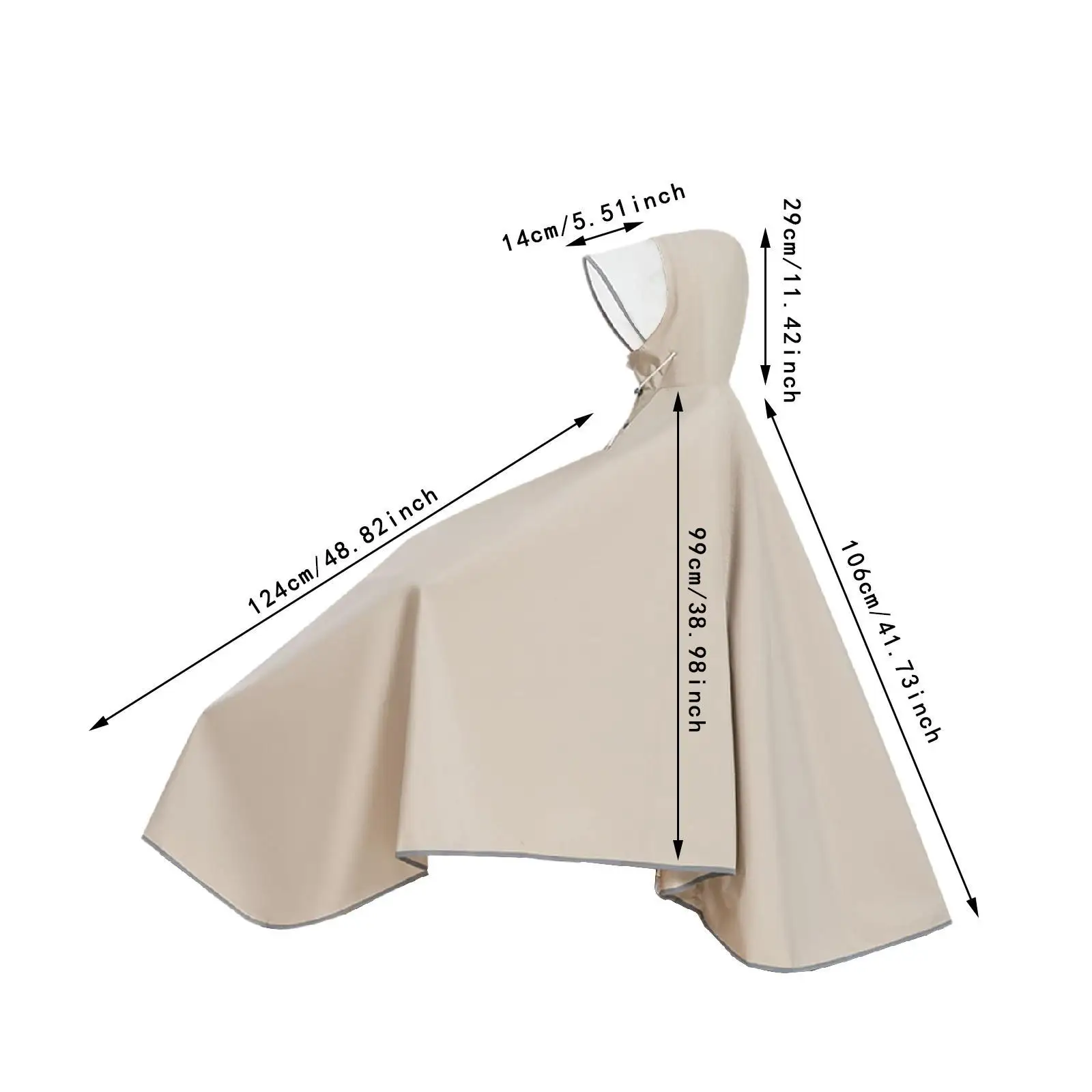 자전거용 레인 판초 후드형 방수 컴팩트 방풍 방수 레인웨어