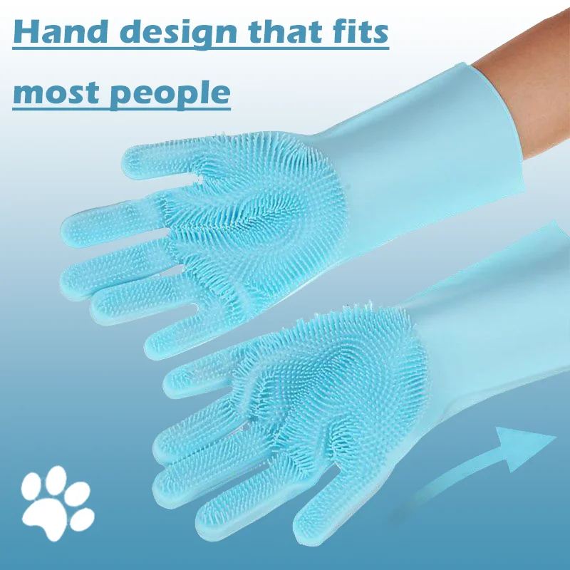 HiCoDo-Pet Grooming Gloves, Dog Cleaning Product, Cat Shampoo Supplies, Bath Scrubber, Washing Cleaner, Silicon Hair Removal