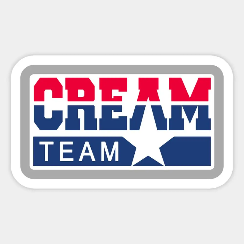 

Cream Team Sticker for Laptop Car Cartoon Art Fashionable Suitcase