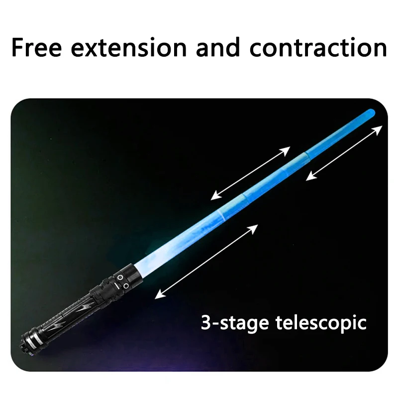 Double Laser Sword Lightsaber Kids Rave Transformation Cosplay Flashing Sword Boys Toy Gift