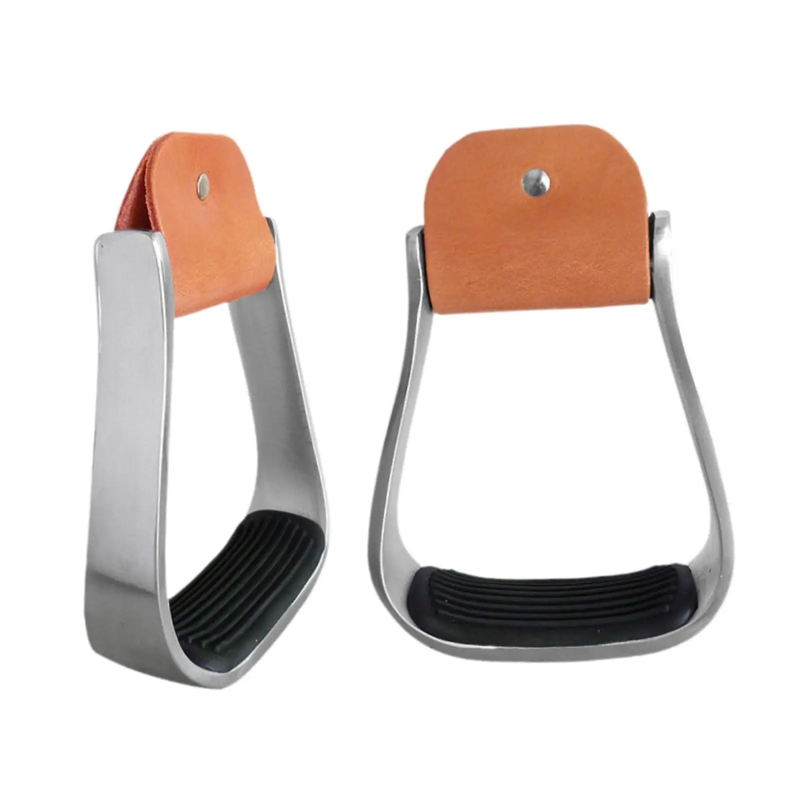 2 Pieces Horse Riding Stirrups Lightweight English Saddle Step Anti Skid Western 4