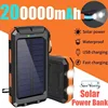 NEW 200000mAh Solar Power Bank Portable Charging Poverbank External Battery Charger Strong Light LDE Light for All Smartphones 4