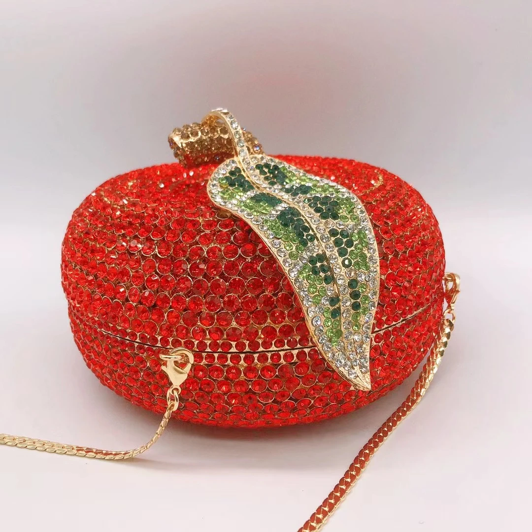 

Pumpkin Women Orange/Champagne Crystal Clutches Stones Evening Bag Party Dinner Rhinestone Handbags Bridal Wedding Clutch Purse