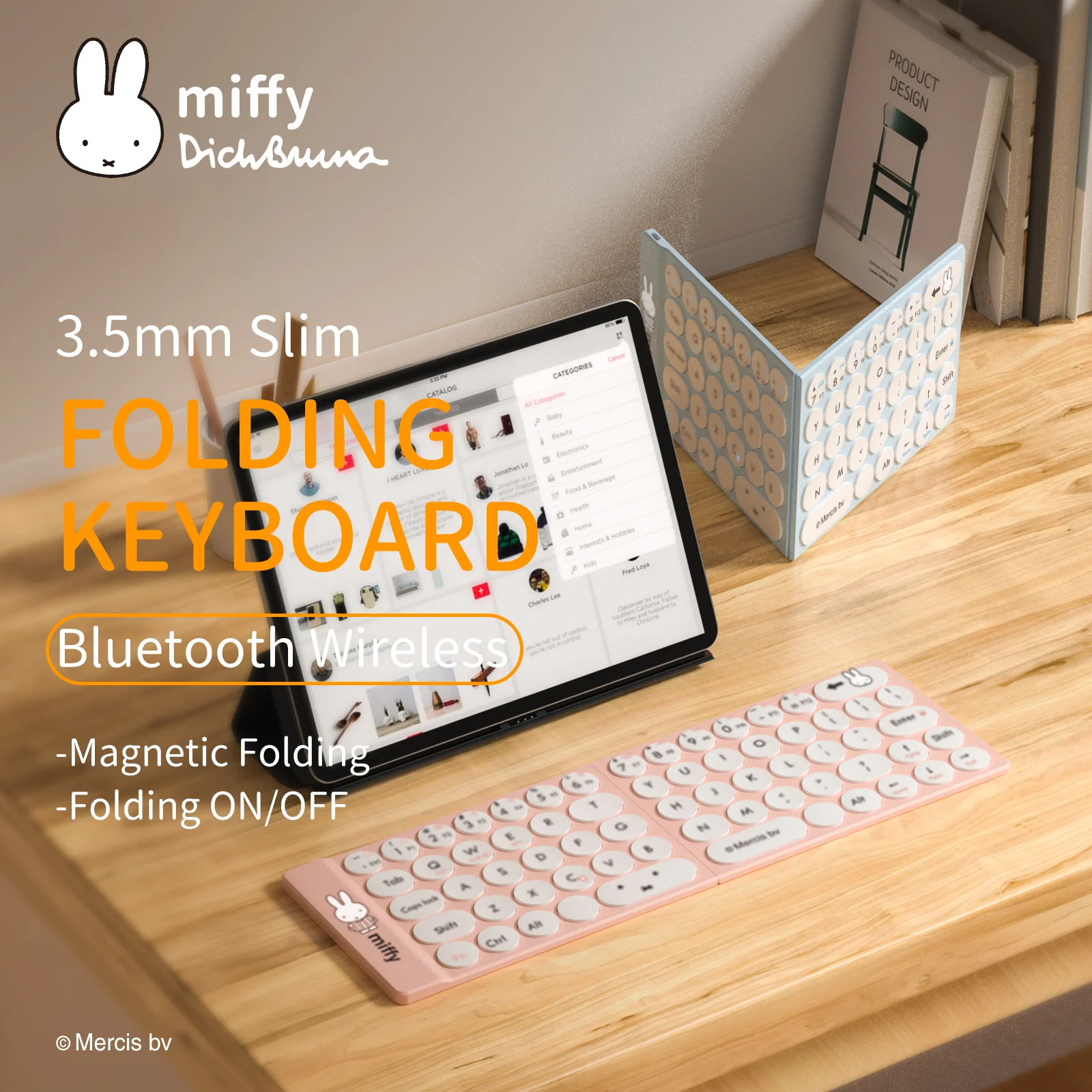 MiffyXMIPOWMiniFoldableKeyboardWirelessKeyboardiPhoneSlimWirelessBluetoothIpad