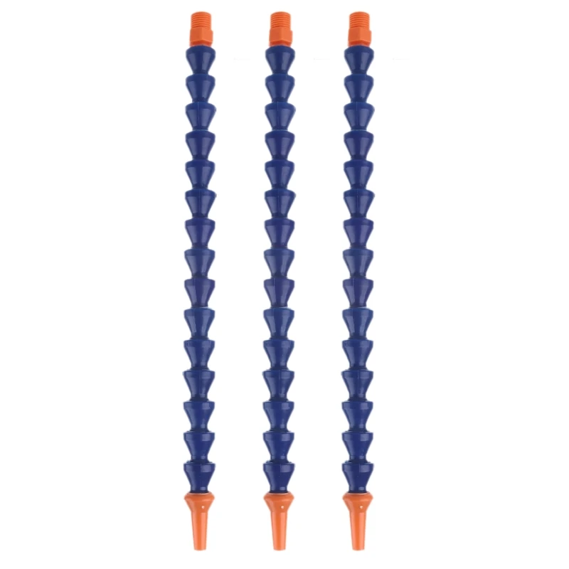 

10 Pcs Round Nozzle 1/4PT Flexible Oil Coolant Pipe Hose Blue Orange