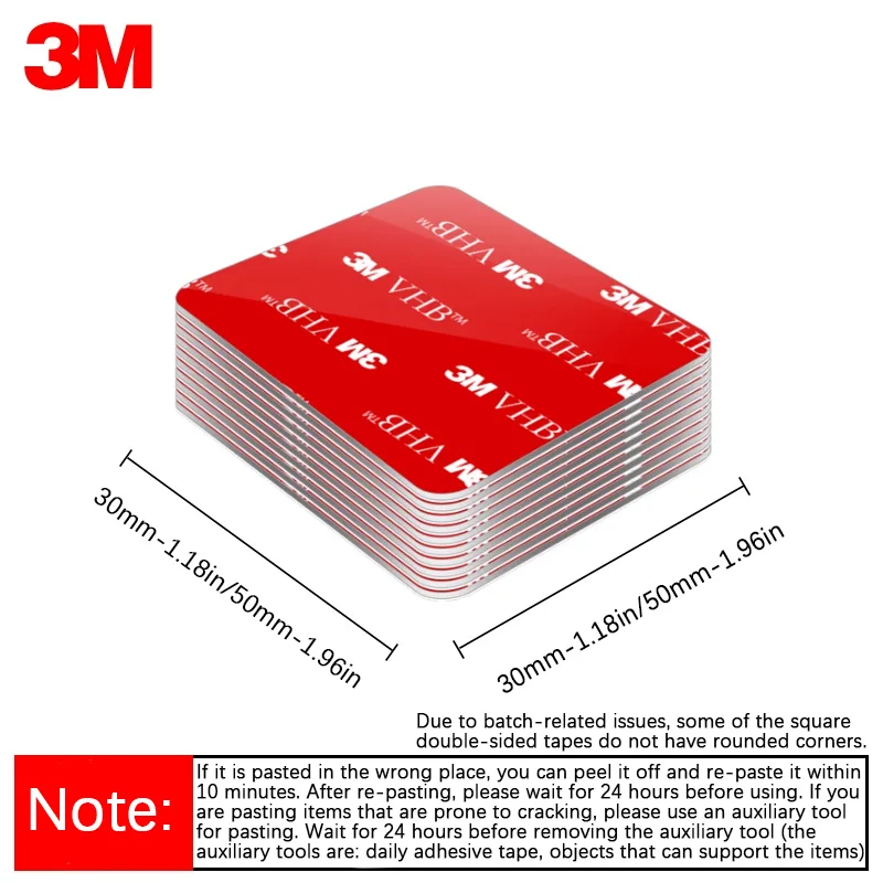 Ultra-Strong Multi-Surface Double-Sided Adhesive Tape - Versatile Wall & Home Use, Vehicle Applications, Circular & Square Options - Residue-Free Bond