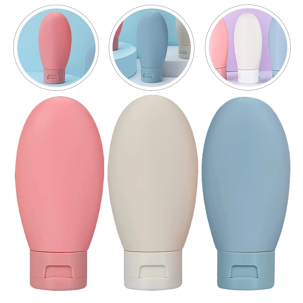 3 Pcs Squeeze Bottle Toiletries Leak Proof Travel Bottles Hair Leak Proof Travel Bottles Refillable Travel Anticaida Sample 8pcs silicone travel bottle cover soft high elasticity flexible leak proof toiletries safety refillable bottle cover travel use