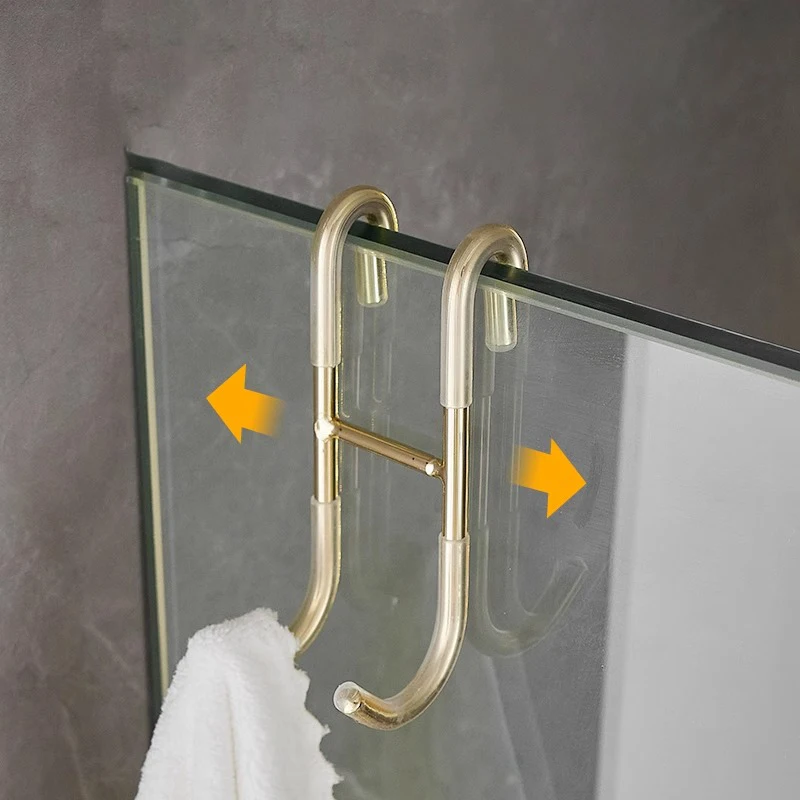 304 Stainless Steel Hook Free Punching Bathroom Shower Door Hook Over Glass Door Kitchen Cabinet Back Type Storage Hanger storage hook door hook