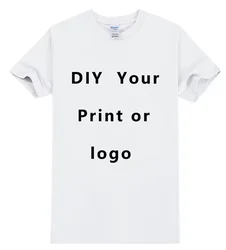 Men's High - End Custom 100% Pure Cotton T - Shirt with Logo and Text - M (WHITE - 2)