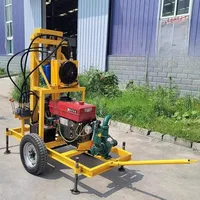 Petite perceuse de puits d'alésage, plate-forme de puits d'eau hydraulique alimentée par Diesel, Mini plate-forme de forage Portable, puits de forage artésiens de 150m 2