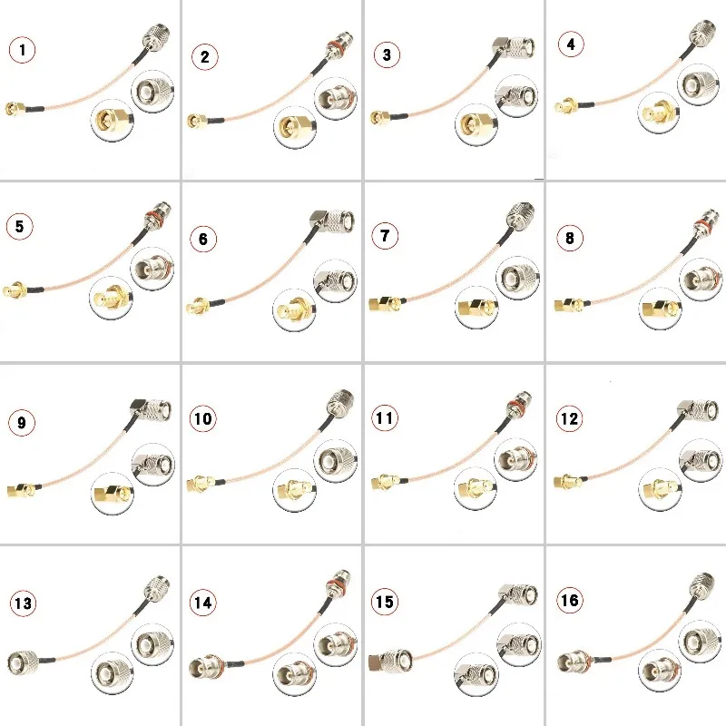 

RG316 Coax Cable TNC To SMA Male Female Connector SMA To TNC Right Anlge Crimp for Extension Cable Low Loss Fast Delivery Brass