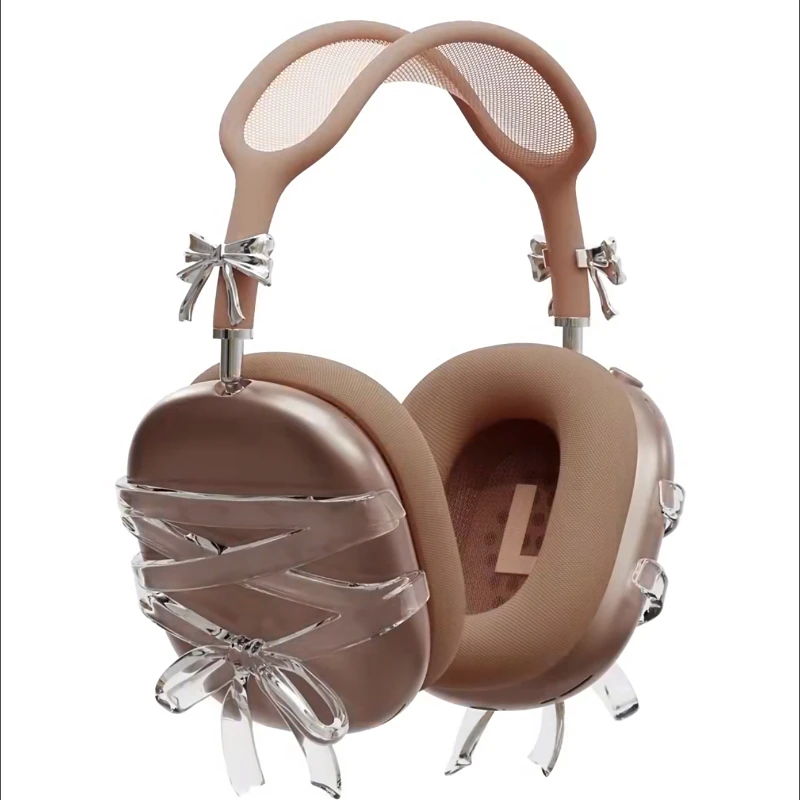 For AirPods Max Case Y2k Custom Sliver Bow Headphone Accessory