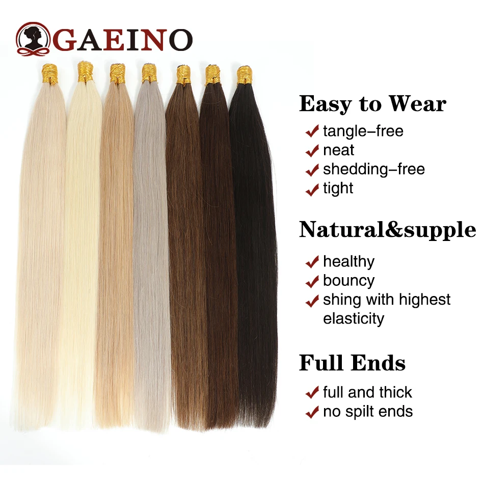 I Tip Hair Extensions Straight Real Human Hair Pre Bonded Keratin Capsule Human Fusion Hair Extensions 1G/Strand 12-26Inch - Image 3
