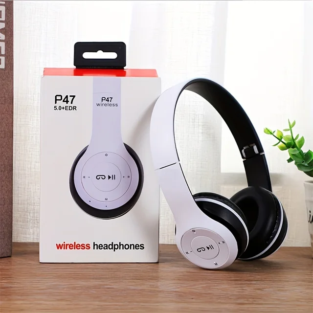 P47 Bluetooth 5.0 Wireless Headphone Foldable HIFI Stereo Bass Earphone Kid Helmet Gift With Mic USB Adaptor For iPhone Game 1