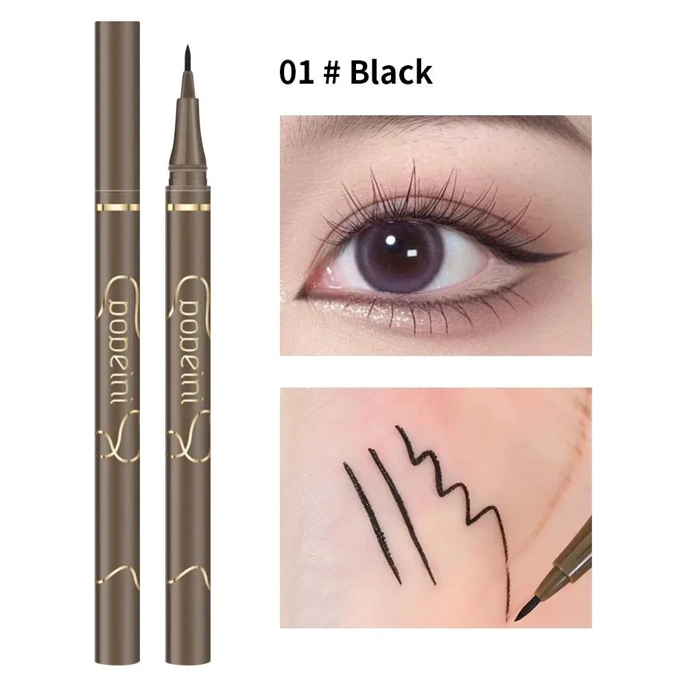Wodoodporny szybkoschnący eyeliner w płynie/ultra-fine matowy czarny brązowy/długotrwały eyeliner w jedwabniku/makijaż oczu/prezenty