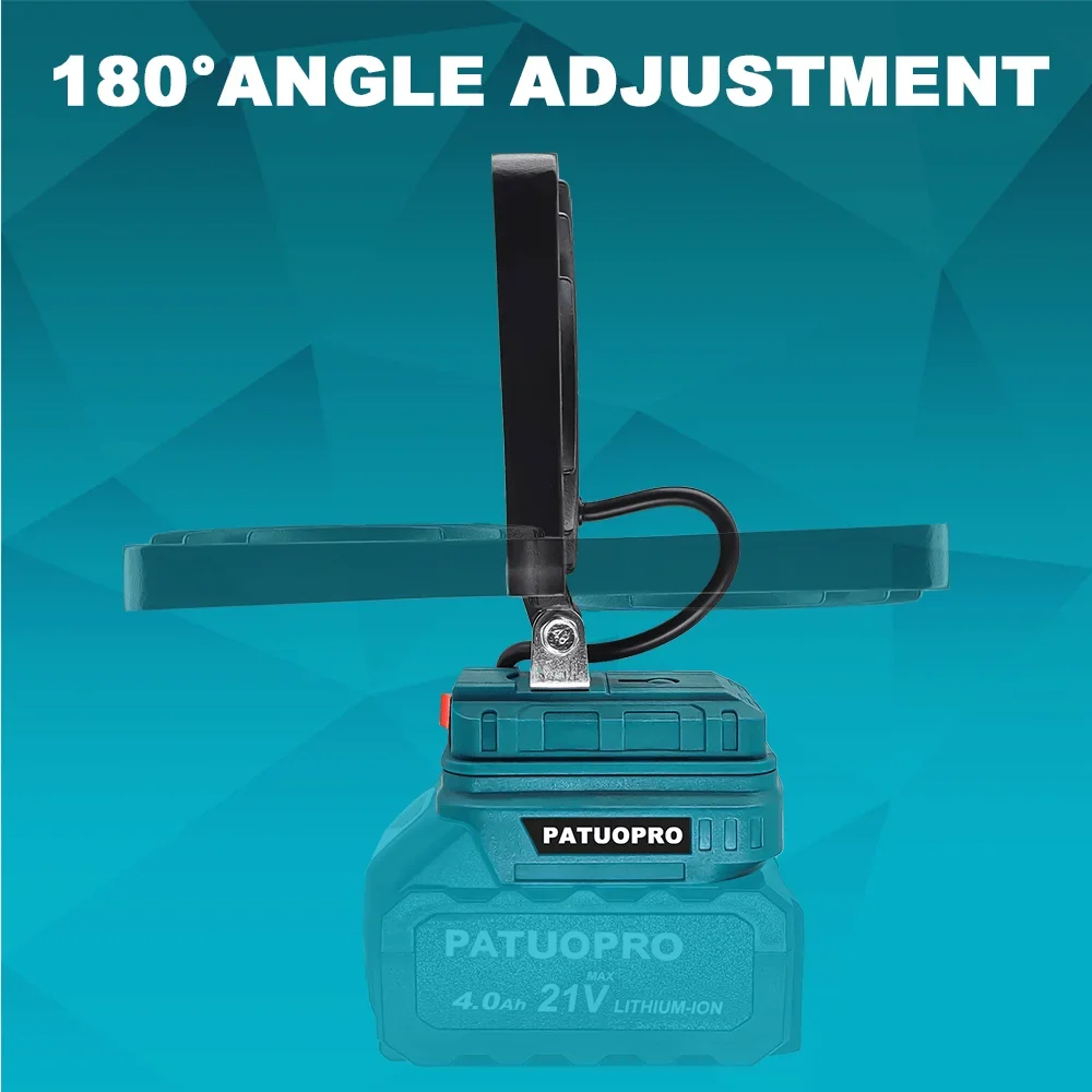 16 LED Cordless Portable Work Light 4 Inch Rechargeable Flashlight Adjustable Base for Makita 18V Battery (No Battery)