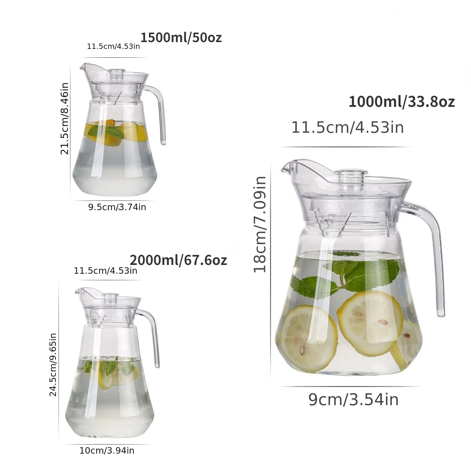Plastic Beverage Pitcher - Versatile Carafe for Juice, Milk, and Hot/Cold Drinks